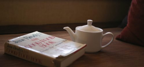 pot of tea and a book