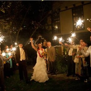 Weddings at Settlers Inn sparklers at night