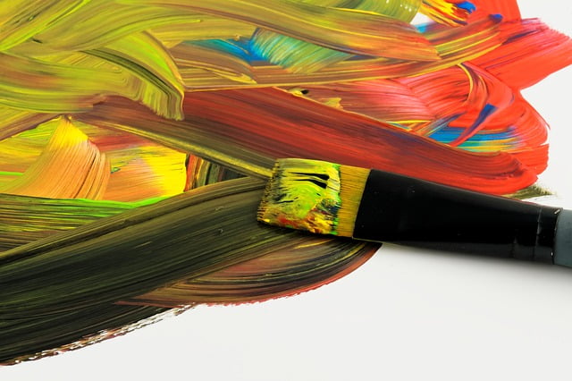 paintbrush with abstract art